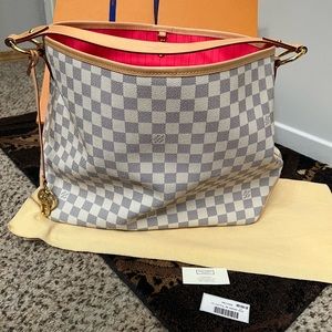 💗Louis Vuitton Delightful MM Azur Watermelon